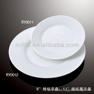 Saudável especial durável placa de porcelana branca plana